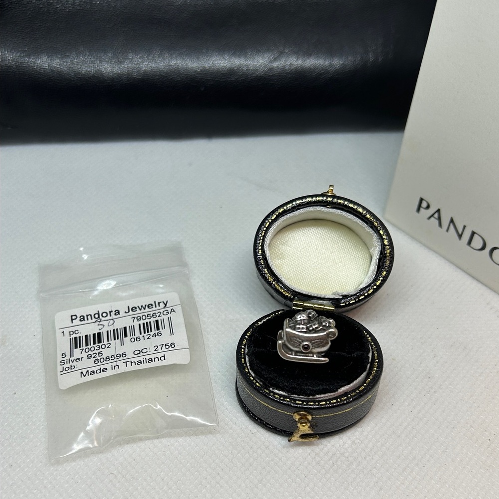 Pandora Sterling Silver & Garnet Sleigh  Charm